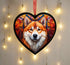 Akita Stained Glass Effect Heart Suncatcher